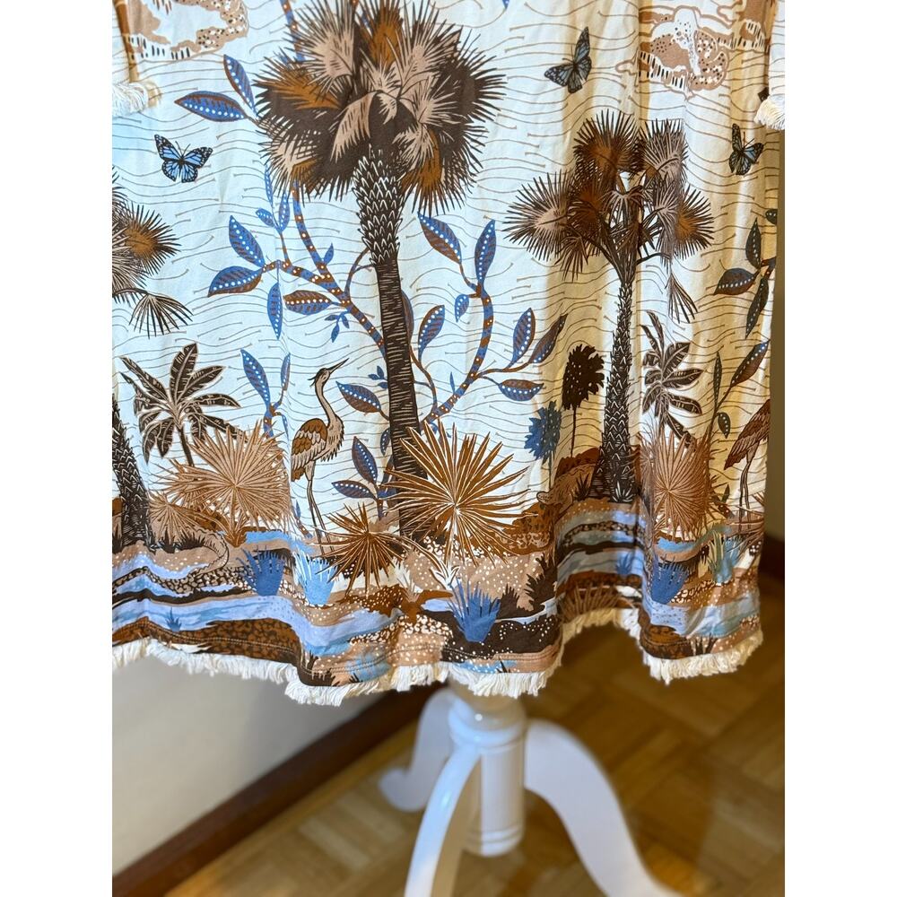 Spartina 449 Coastal Marsh Print Fringe Hem Shift Dress | Size Small - Picture 5 of 14